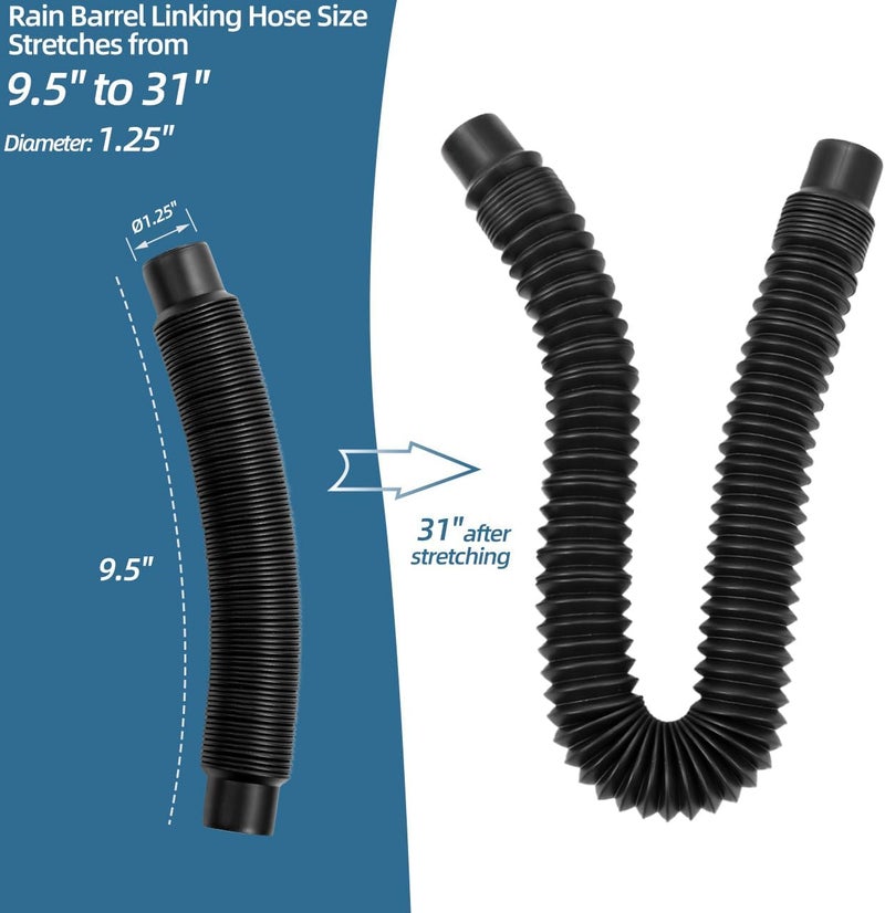 XCWT Rain Barrel Hose Connector Kit Link 2 Rain Water Barrels to Store More Rainwater for Home Garden Outdoor Chores, With Hole Saw and Gaskets - Image 3